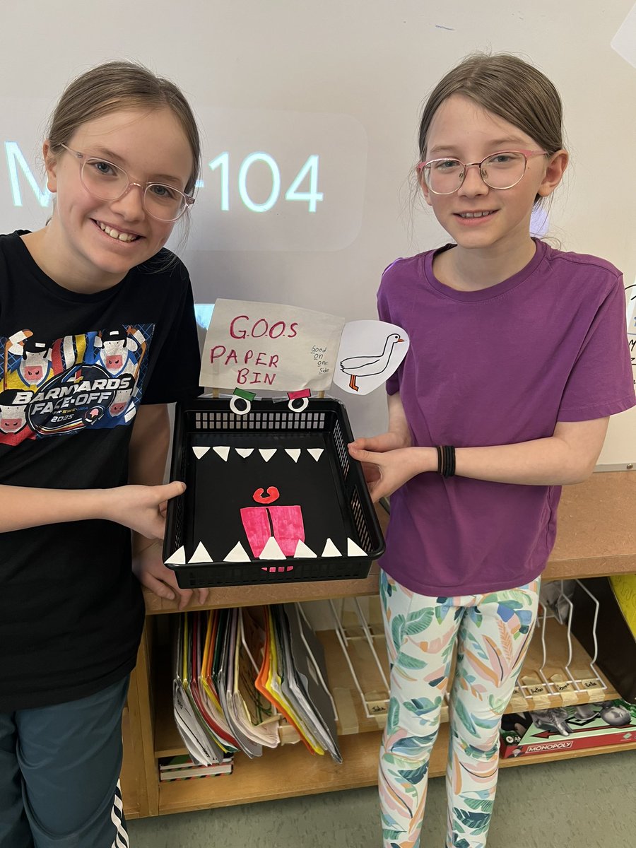 Ms_Sushma_'s tweet photo. Our Grade 4/5 students created a GOOS paper bin to help reduce waste and reuse paper in our classroom! Proud to see them taking action for a greener future—one page at a time! @EcoSchoolsCAN @MPaulBaxterOCSB #GOOSPaperDay https://t.co/OEBmDlKH5q