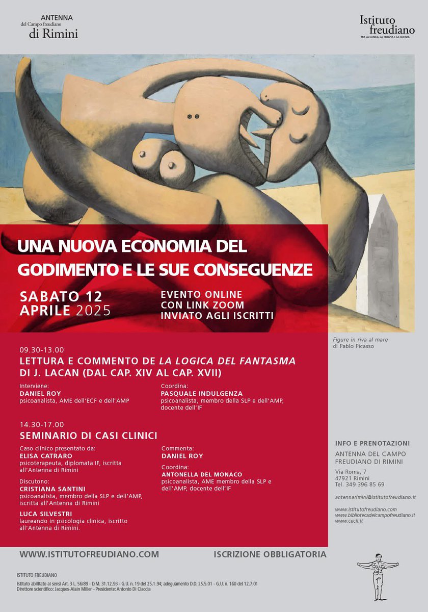 Daniel Roy, psichiatra, psicoanalista ECF, NLS, AMP sul Sem XIV « La logica del fantasma » di Jacques Lacan all’Antenna If di Rimini.