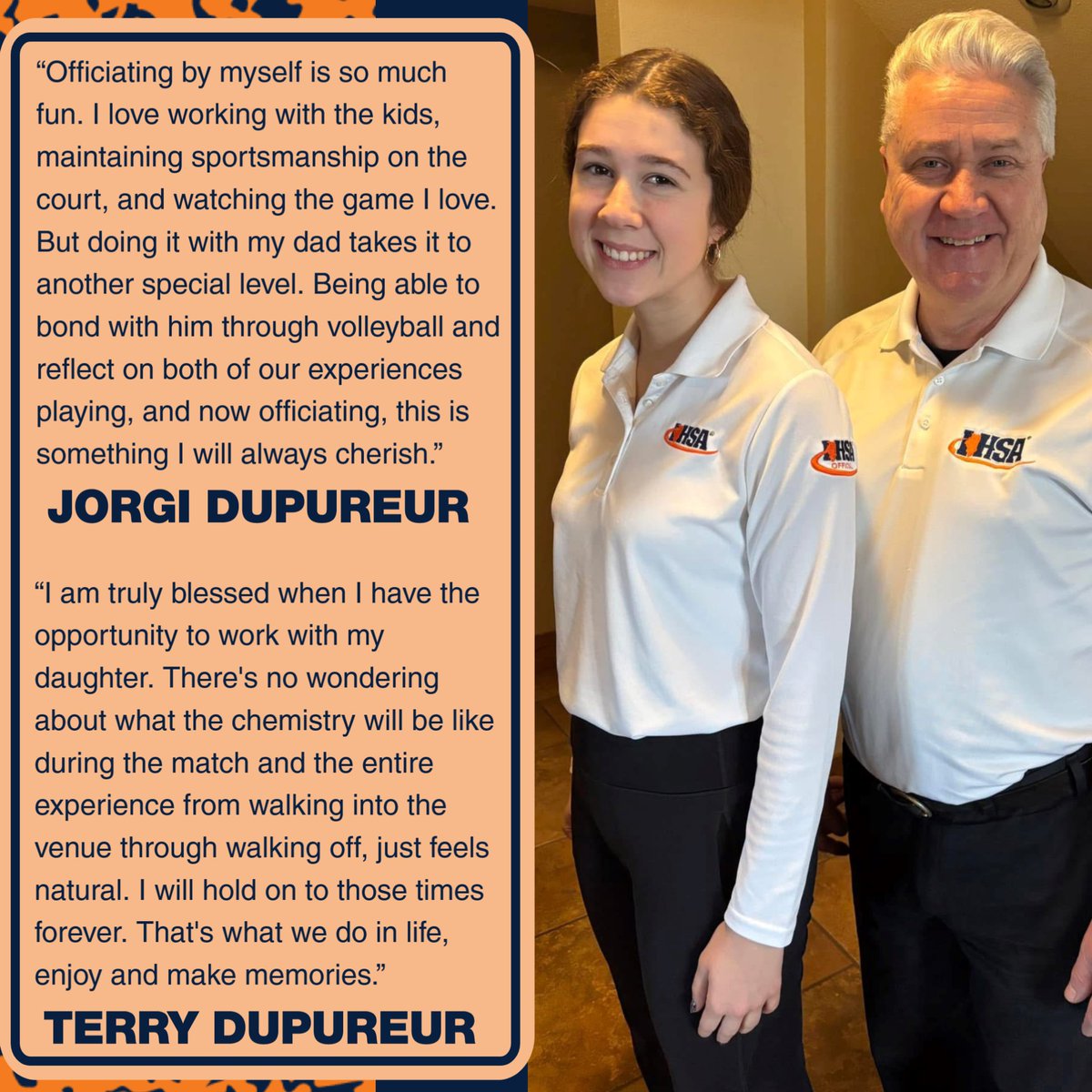 Illinois High School Association #IHSA (@ihsa_il) on Twitter photo 🏐⬛️⬜️ As we close out #IHSA Spring Officials Appreciation Week, we share reflections from <a href="/IHSAOfficials/">IHSA Officials</a>, Terry & Jorgi Dupureur, on the special bond that volleyball officiating plays for this father-daughter officiating team! 🏐⬛️⬜️ As we close out #IHSA Spring Officials Appreciation Week, we share reflections from <a href="/IHSAOfficials/">IHSA Officials</a>, Terry & Jorgi Dupureur, on the special bond that volleyball officiating plays for this father-daughter officiating team!