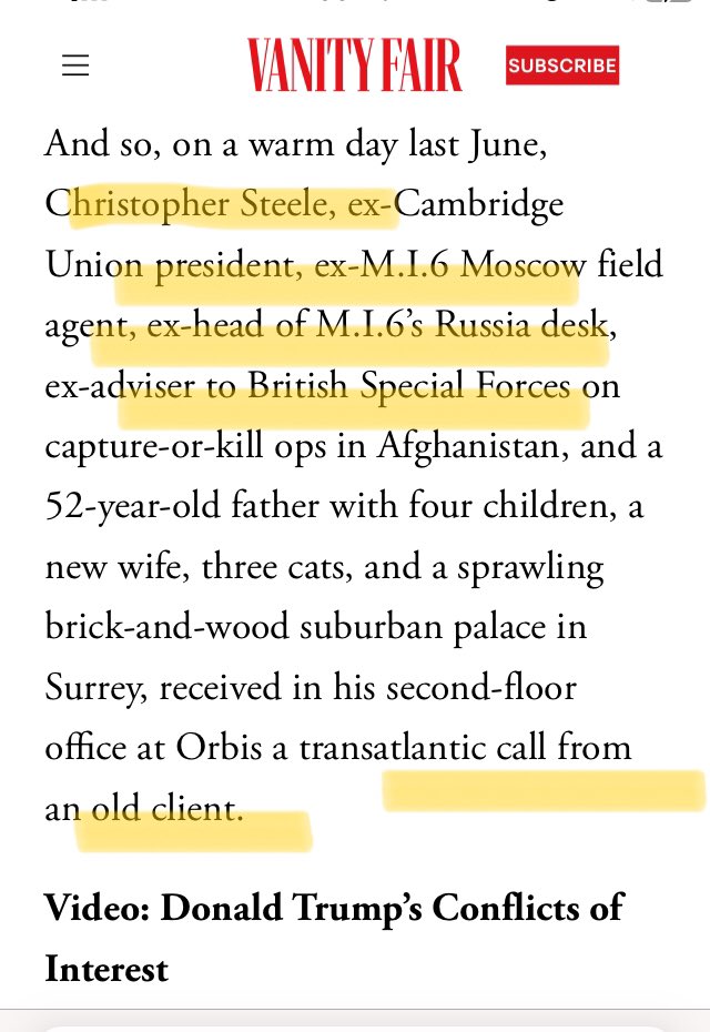 VirtuosasX's tweet photo. More stunning @MikeBenzCyber
Vanity Fair already covered the #Russiagate Hoax Story - How former now retired #MI6 intelligence Agent #ChristopherSteele, who received from the corrupt and disloyal then #FBI Head #ChristopherWray US $75.000.- of US-Taxpayer money to set up the Hoax against President Trump.
"Steele threw himself into his new mission, he could count on an army of sources whose loyalty and information he had bought and paid for over the years."
🏹 https://t.co/h7ekyrmdmI
@C__Herridge @KariLake
@DNIGabbard @FBIDirectorKash
@FBIDDBongino @VanityFair
@BurlingtonFiles @memeintel6
#SecretIntelligenceService #FSB
#espionage #Starmer #Putin #Trump #PresidentialElection