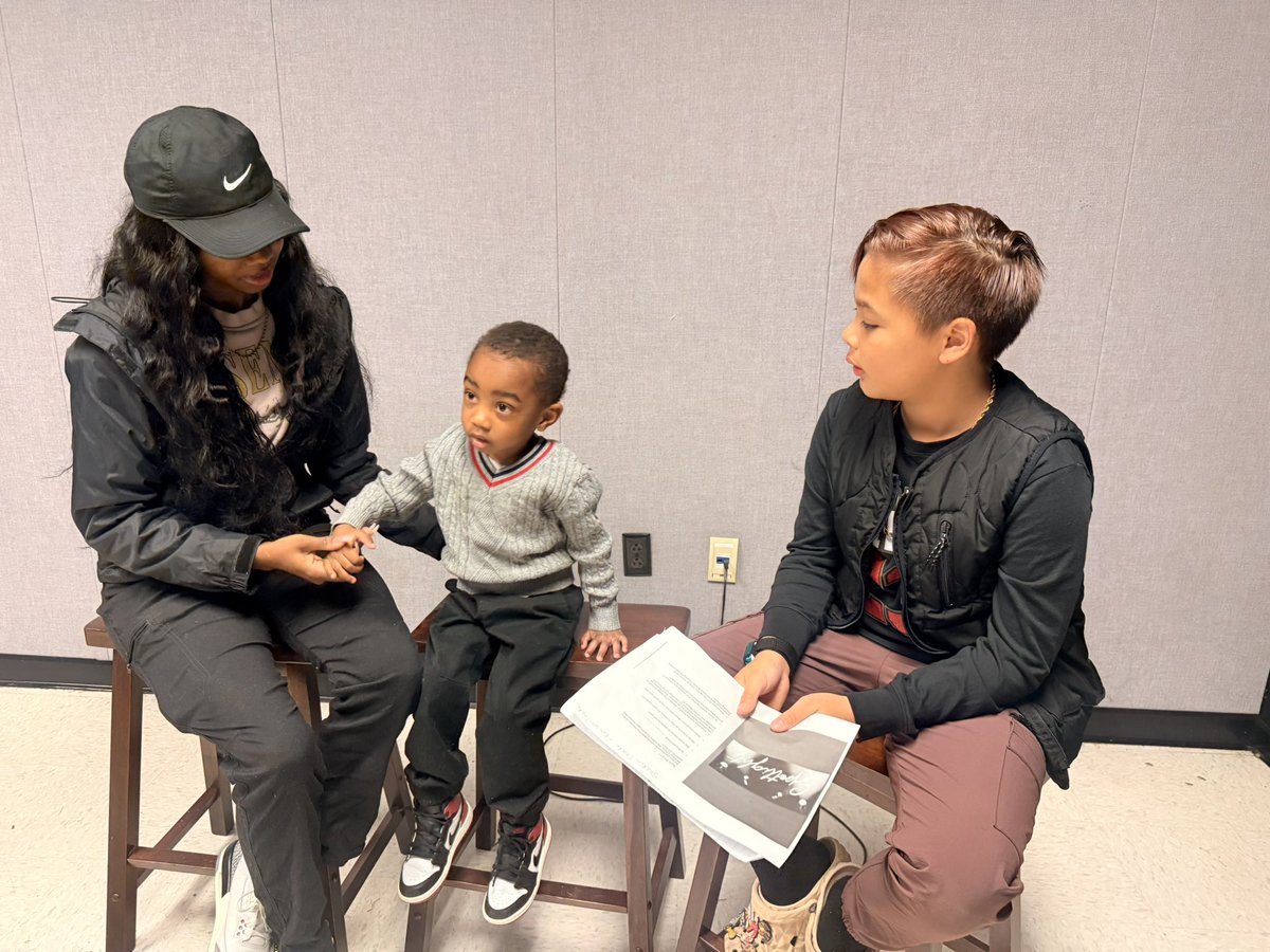 Big thanks to Ms. Drake, Kaison’s mom from Ms. Coburn’s class &amp; a military reservist, for sharing her inspiring story on the Cougar Morning Show for our MOMC feature! 🐾💜 #MilitaryChildMonth