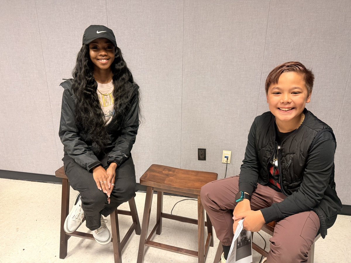 ColemanPlaceES's tweet photo. Big thanks to Ms. Drake, Kaison’s mom from Ms. Coburn’s class &amp; a military reservist, for sharing her inspiring story on the Cougar Morning Show for our MOMC feature! 🐾💜 #MilitaryChildMonth https://t.co/lK8qr4t6Wb