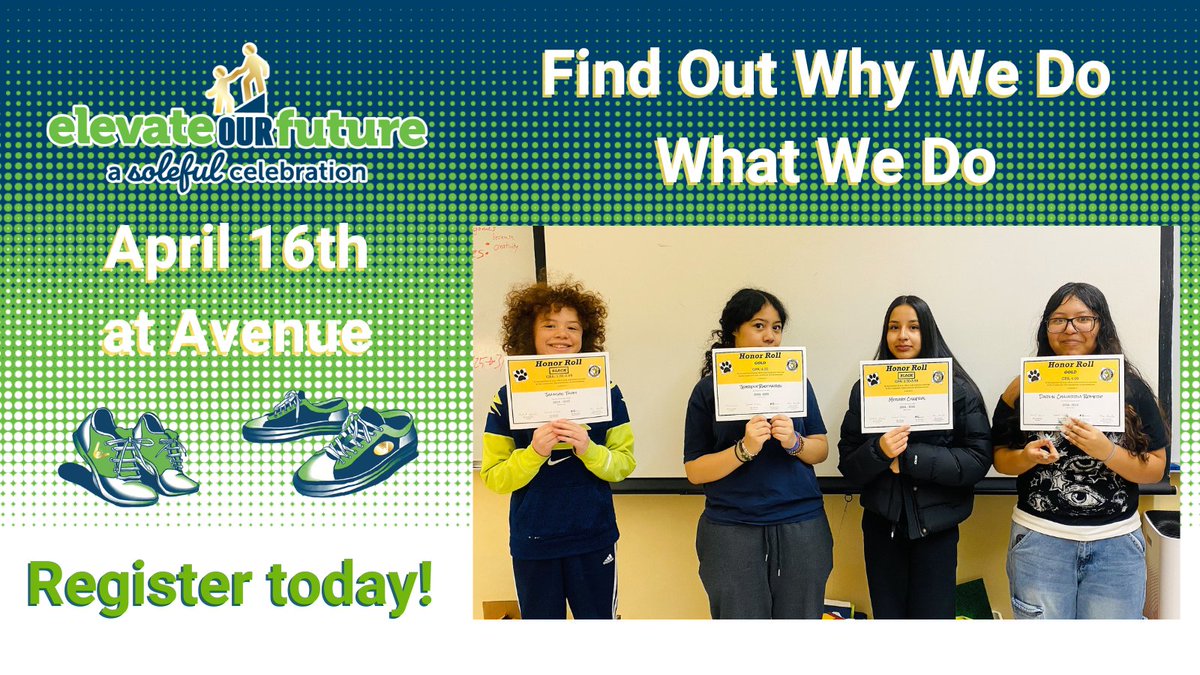 Elevate Our Future is just five days away! We're excited to win raffle prizes, show off our kicks, and share a truly uplifting evening with our community.

But this party is about our students. We gather to elevate their future. REGISTER TODAY: elevateoregon.org/elevate-our-fu…