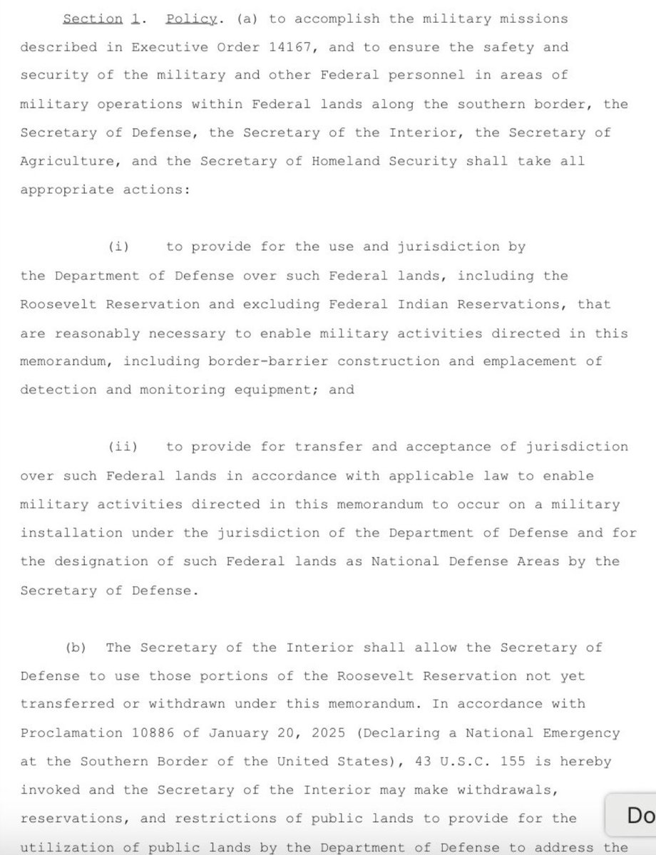 nicksortor's tweet photo. 🚨 #BREAKING: President Trump has just authorized the military to occupy and TAKE CONTROL of public land along the southern border

THIS is the way! 🔥

“Our southern border is under attack from a variety of threats. The complexity of the current situation requires that our military take a more direct role in securing our southern border than in the recent past,” Trump said in a memo.