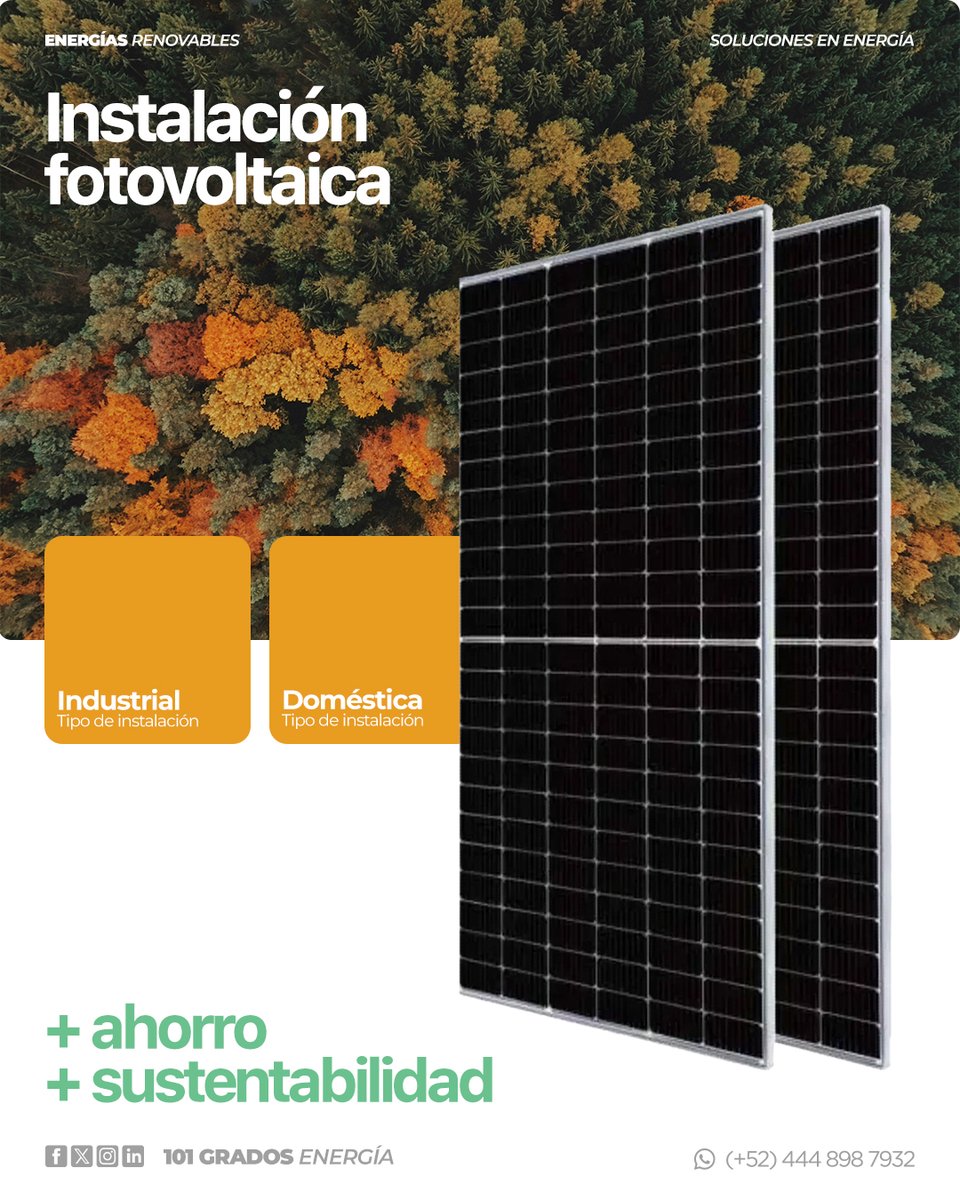 101_grados's tweet photo. Instalación Fotovoltaica ☀️

Comienza a ahorrar con la instalación de paneles solares en tu casa habitación o industria con 101 Grados Energia. 
#InstalaciónFotovoltaica #PanelesSolares #Sustentabilidad https://t.co/m0MNq0ESZf