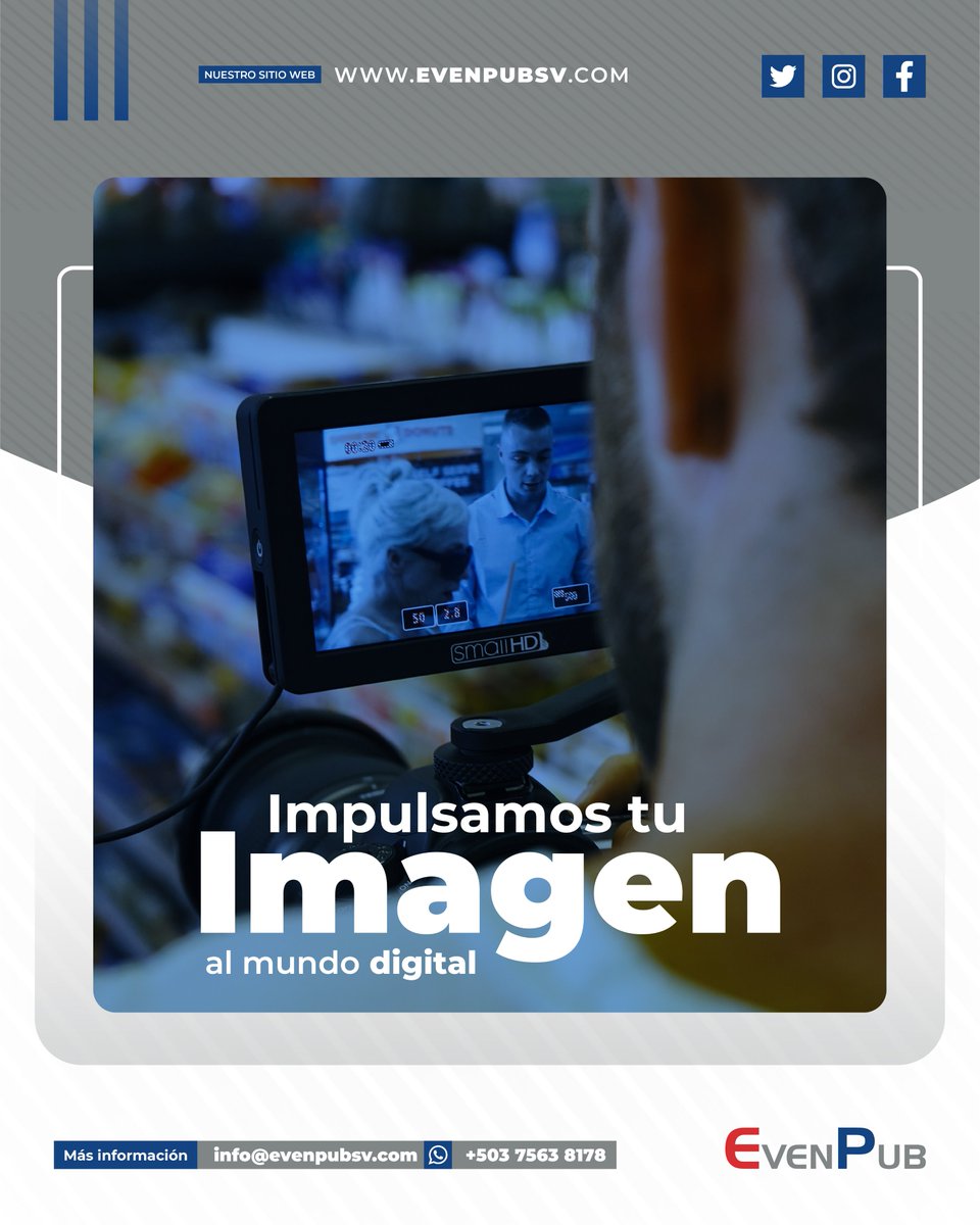 evenpubsv's tweet photo. Transformamos tu imagen en una experiencia visual poderosa, conectando con tu audiencia de forma creativa y profesional.

🌐 https://t.co/mzcqTrUYJ3
📩 info@evenpubsv.com | 📞 +503 7563 8178

#ProducciónAudiovisual #MarketingDigital #ContenidoCreativo #EvenPub #ImpulsaTuImagen https://t.co/it8uzTEV4M