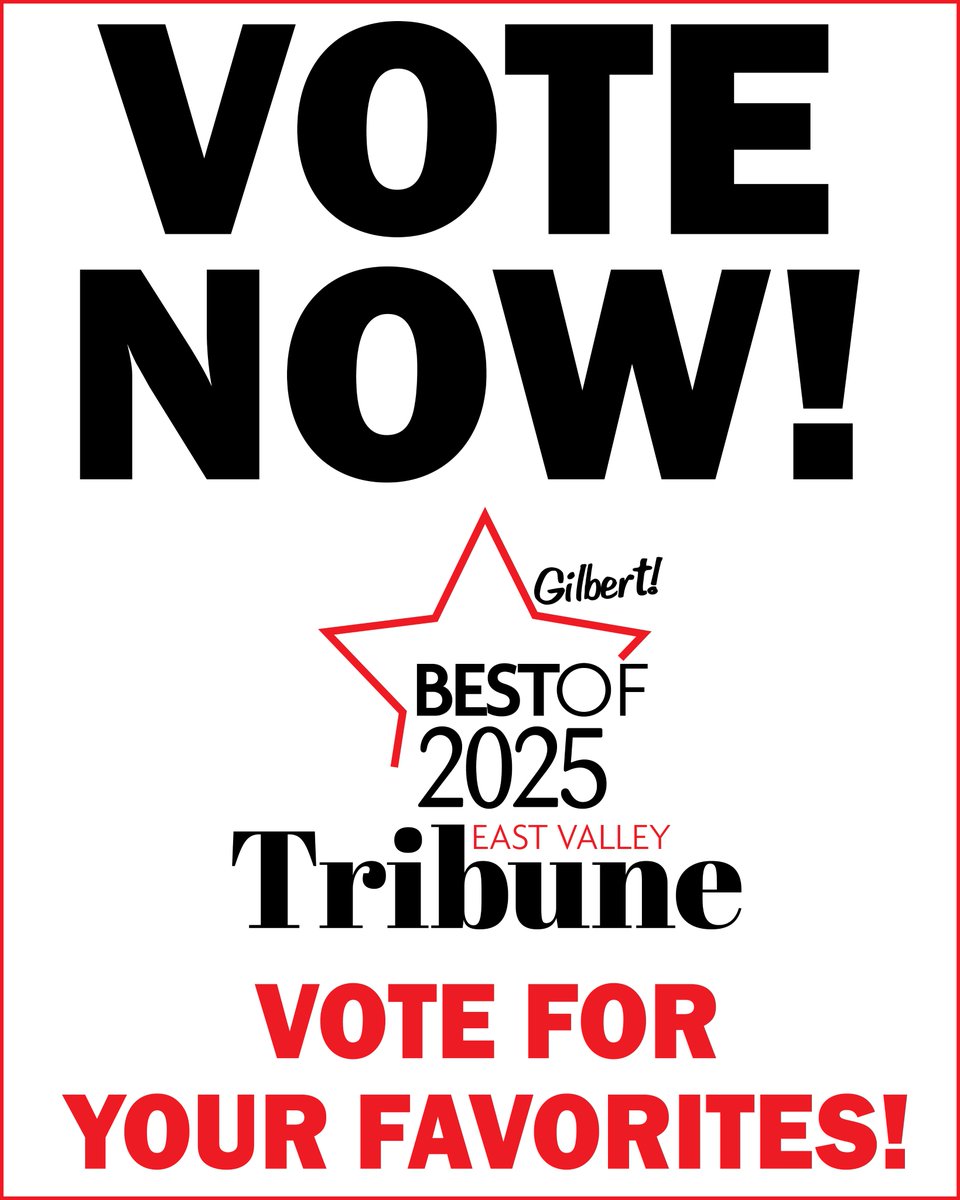 Voting is underway for the #BestOfGilbert! Vote for your favorite businesses, organizations and people through noon April 17! Winners will be announced in the May 25 issue of Gilbert Sun News.

VOTE HERE &gt;&gt; surveymonkey.com/r/BestofGilber…