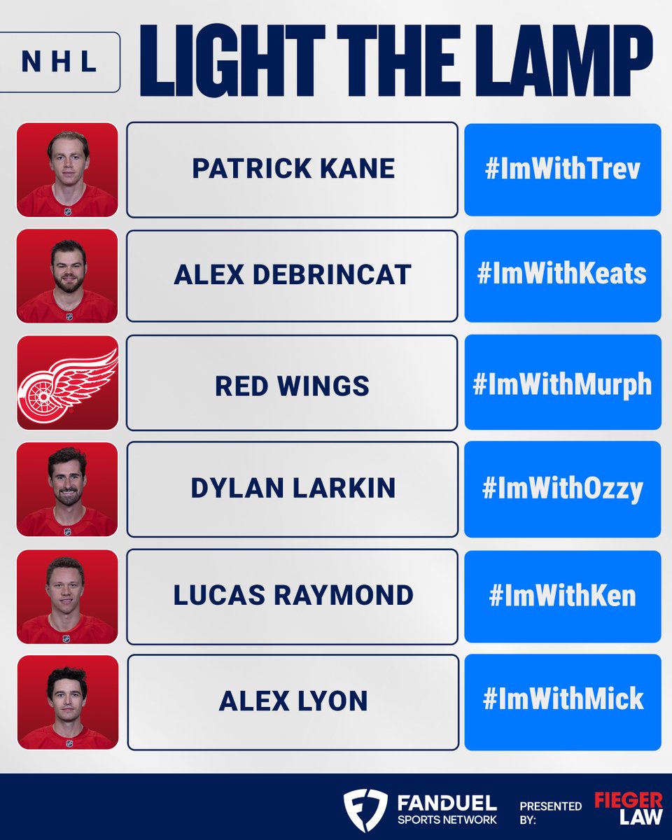 FanDuelSN_DET's tweet photo. Friday night edition of @FiegerLaw Light The Lamp 🚨
Share your pick with us using #IMWITH and we will reveal the winner after the game! #LGRW https://t.co/wQjLLKYXle