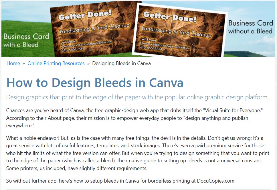 #Canva has bleed setup instructions that aren't correct for all printing companies (namely, us). Learn how to create 0.25" bleeds at
docucopies.com/online-printin…