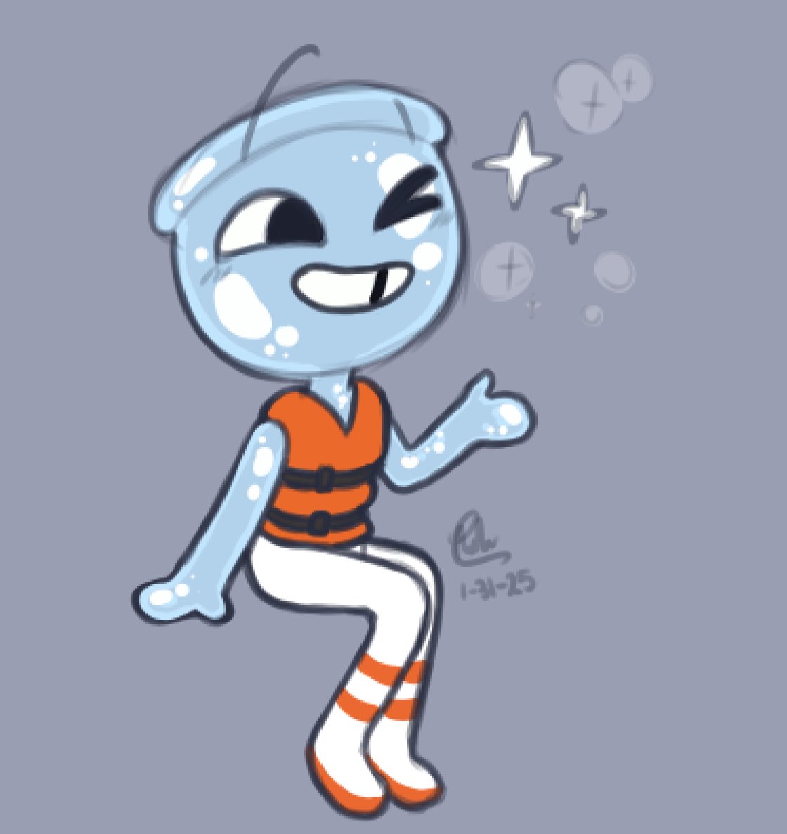 CancerousArtist's tweet photo. Just kidding I'm a liar and I forgot to share Finn <3 #dandysworld #dwfinn #finnthefishbowl https://t.co/t9syn8qQF0