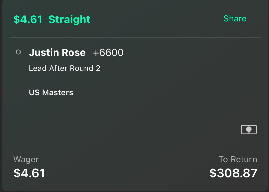 danielbethaven's tweet photo. I watched everyone celebrate Justin Rose first round leader yesterday knowing that I bet this solely to be different…we take those https://t.co/mYytJuT3sk
