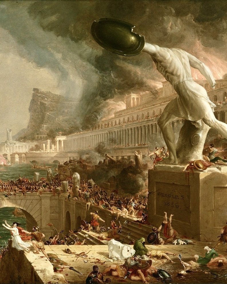 VOCÊ JÁ SE PERGUNTOU COMO OCORREU A QUEDA DO IMPÉRIO ROMANO?

Corrupção, guerras, fome, invasões bárbaras...
O colapso de uma das maiores civilizações da história foi tão dramático quanto inevitável.

Vem no 🧵 conhecer essa história