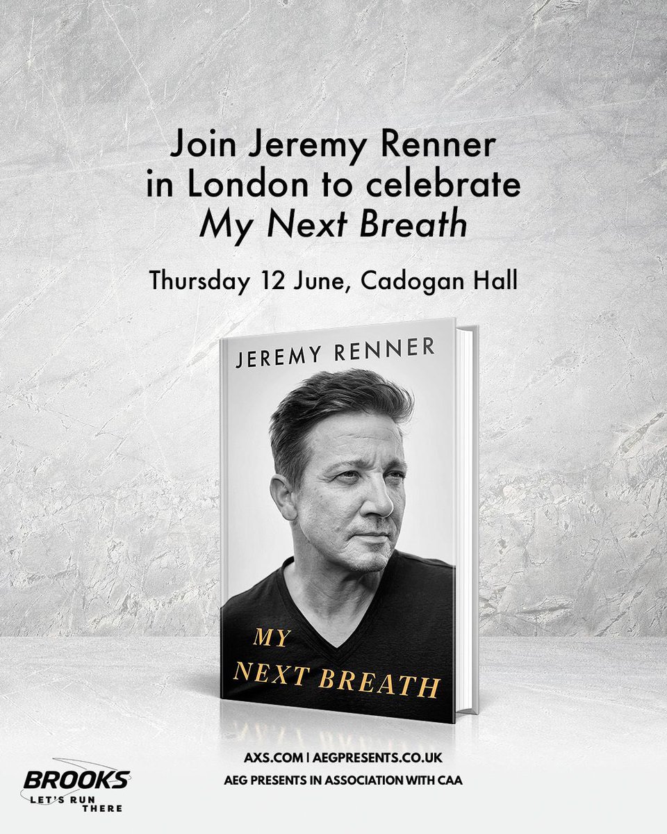 JeremyRenner's tweet image. We’ve added a stop in London to the tour for MY NEXT BREATH! Tickets available now - each seat includes a copy of the book.  

read.macmillan.com/fib/my-next-br…