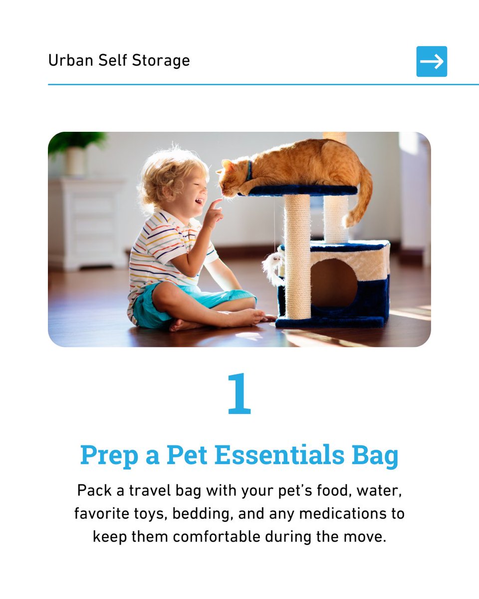 urbanstorage's tweet photo. Moving with a pet? 🐾 Make it stress-free for both of you! 📦🐶🏡 

Swipe for simple tips to keep your furry friend comfortable during the move 🩵🐱

#UrbanStorage #SelfStorage #StorageSolutions #StorageNearMe #NationalPetDay https://t.co/83cKWMNnbN