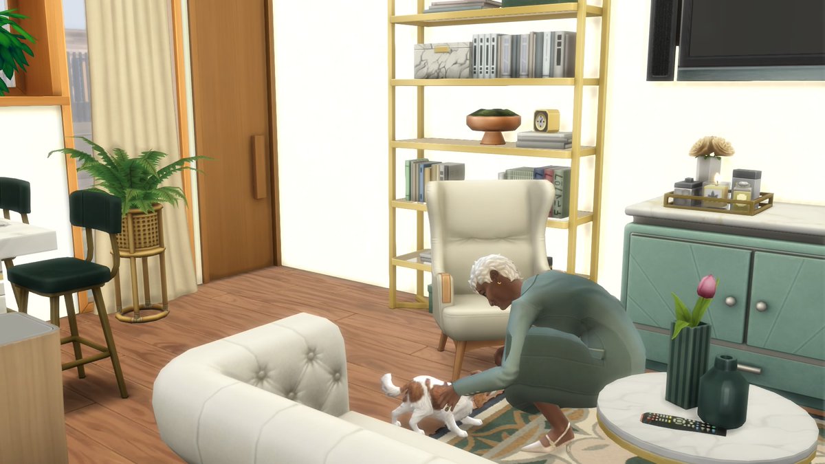 SimGodMother's tweet photo. #ShowUsYourSims #TheSims
Meet Helen Holmes, retired City Master Planner and Princess Grace, a King Charles Spaniel made by @PugownedS. The original builds are by myself, @simpolcheeks, @TheREALschnuck and @bojanasimsyt @simsfederation @The_Simmers_ https://t.co/YOj1tPtmzs