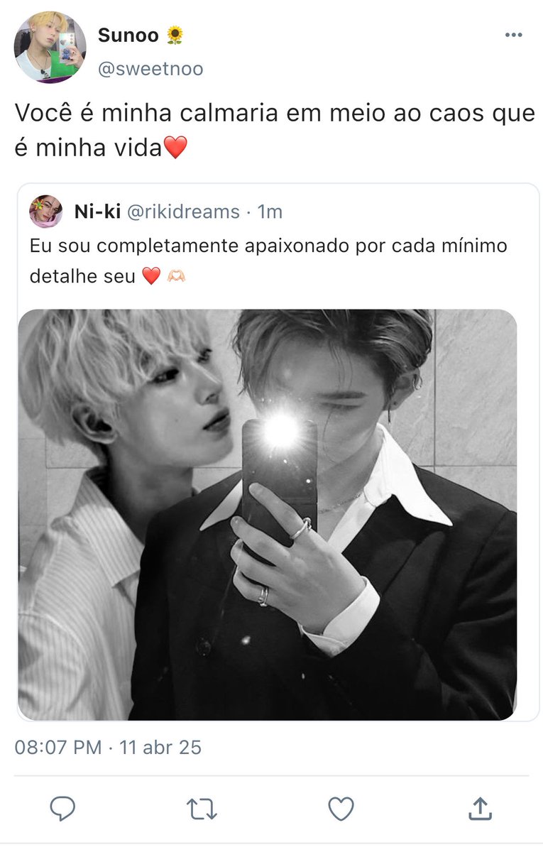 Alinebelll's tweet photo. #Sunki au | Sweet Domination 

Sunoo e Ni-ki estão juntos desde o primeiro semestre da faculdade. O relacionamento deles é leve, cheio de companheirismo e confiança. Sunoo é gentil, prestativo e querido por todos — o tipo de pessoa que ilumina qualquer ambiente + https://t.co/bDBk5a1N8U