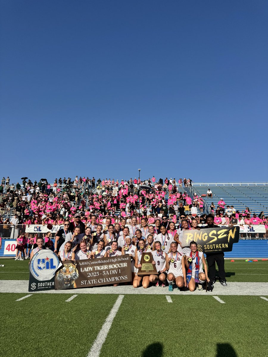 morganweaver_'s tweet photo. A&amp;M CONSOLIDATED STATE CHAMPS 🏆

The Tigers took down Colleyville Heritage 4-0 to win their first ever state title https://t.co/hLXE0GWaYG