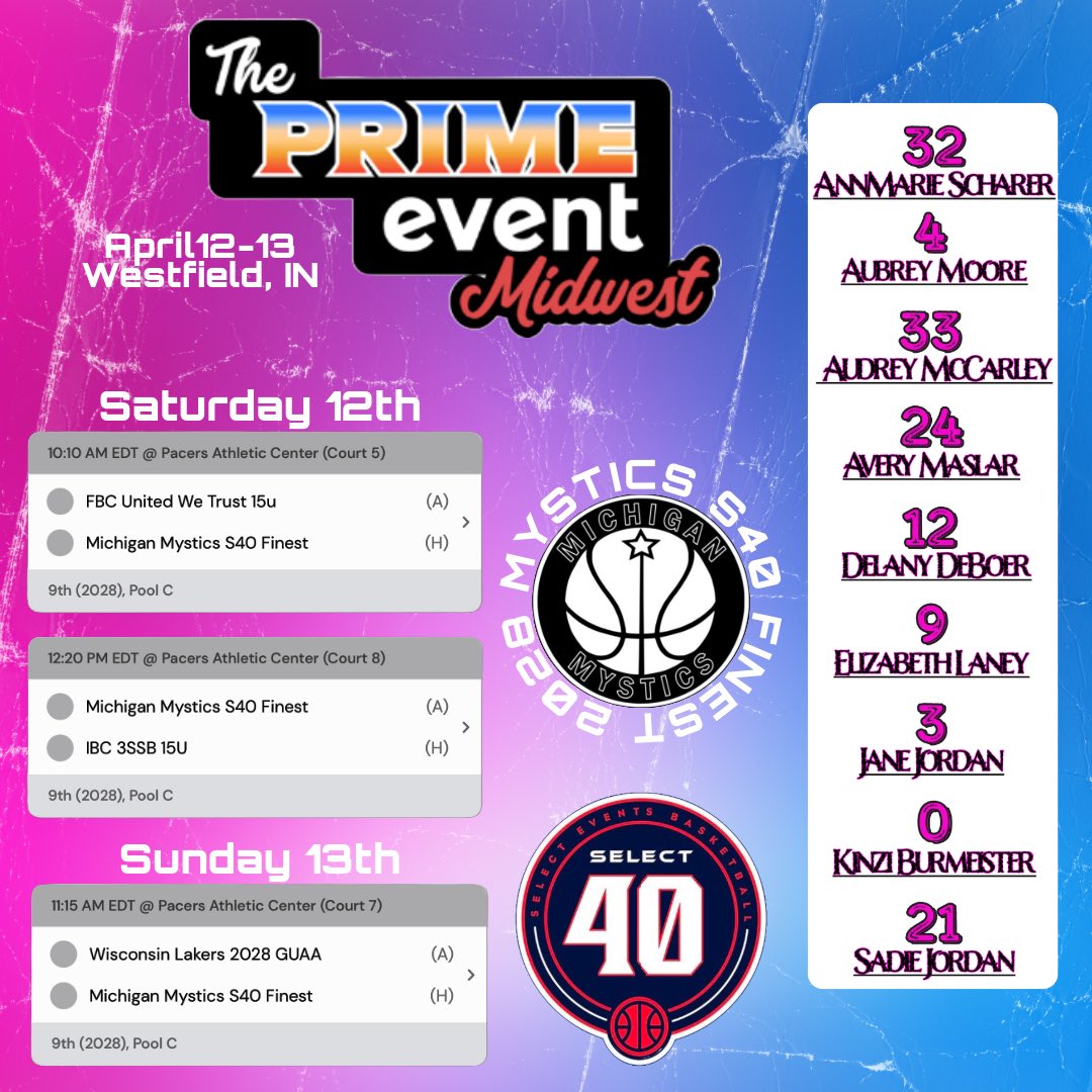 Audrey McCarley (@audreymccarley) on Twitter photo So excited to play the first tournament of the spring season. Can’t wait to play with This amazing team!!
<a href="/MImystics/">Michigan Mystics</a>
<a href="/PGHMichigan/">Prep Girls Hoops Michigan</a>
<a href="/CoachEvanBell/">Evan Bell</a>
<a href="/MichHSBball/">Mich HS Bball</a> So excited to play the first tournament of the spring season. Can’t wait to play with This amazing team!!
<a href="/MImystics/">Michigan Mystics</a>
<a href="/PGHMichigan/">Prep Girls Hoops Michigan</a>
<a href="/CoachEvanBell/">Evan Bell</a>
<a href="/MichHSBball/">Mich HS Bball</a>