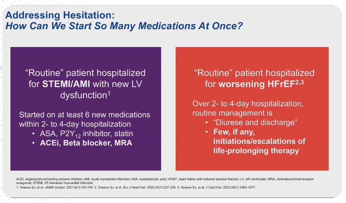 HanCardiomd's tweet photo. @SJGreene_md @carlosguizar @CpaolaParedes @slumberbell @gcfmd Clinical Benefits Appear Within Days to Weeks Following #GDMT Initiation
How Can We Start So Many Medications At Once?
@SJGreene_md
#MasterClassIC @carlosguizars @slumberbell @HFA_President @AndrewJSauer @docbhardwaj https://t.co/DMe0BeesRZ