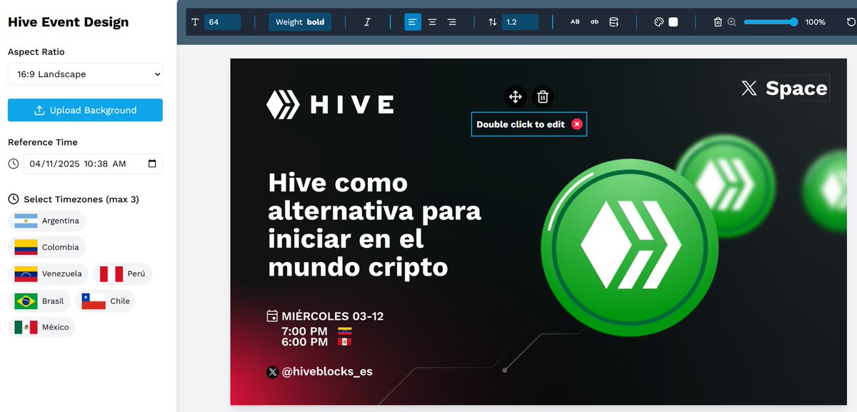 hive_creators's tweet photo. We continue working to take Hive's marketing to another level, creating internal tools that allow us to streamline processes related to designs for online events.

A canva adapted to our requirements.

#Hive https://t.co/MxsvaLdVKX