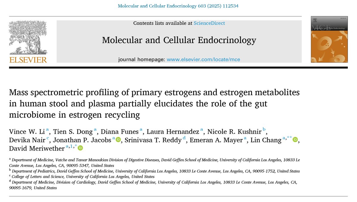 UCLA Gastroenterology and Hepatology (@uclagihep) on Twitter photo 🦠The gut may be an important modulator of systemic estrogen biology - Mass spectrometric profiling of primary estrogens & estrogen metabolites in human stool & plasma
👤David Meriwether👥<a href="/TienDongMD/">Tien Dong MD, PhD</a> <a href="/JacobsLabUCLA/">Jacobs Lab</a> <a href="/EmeranMayerMD/">Emeran Mayer, MD</a> <a href="/LinChangMD/">Lin Chang</a> et al
👉sciencedirect.com/science/articl… 🦠The gut may be an important modulator of systemic estrogen biology - Mass spectrometric profiling of primary estrogens & estrogen metabolites in human stool & plasma
👤David Meriwether👥<a href="/TienDongMD/">Tien Dong MD, PhD</a> <a href="/JacobsLabUCLA/">Jacobs Lab</a> <a href="/EmeranMayerMD/">Emeran Mayer, MD</a> <a href="/LinChangMD/">Lin Chang</a> et al
👉sciencedirect.com/science/articl…