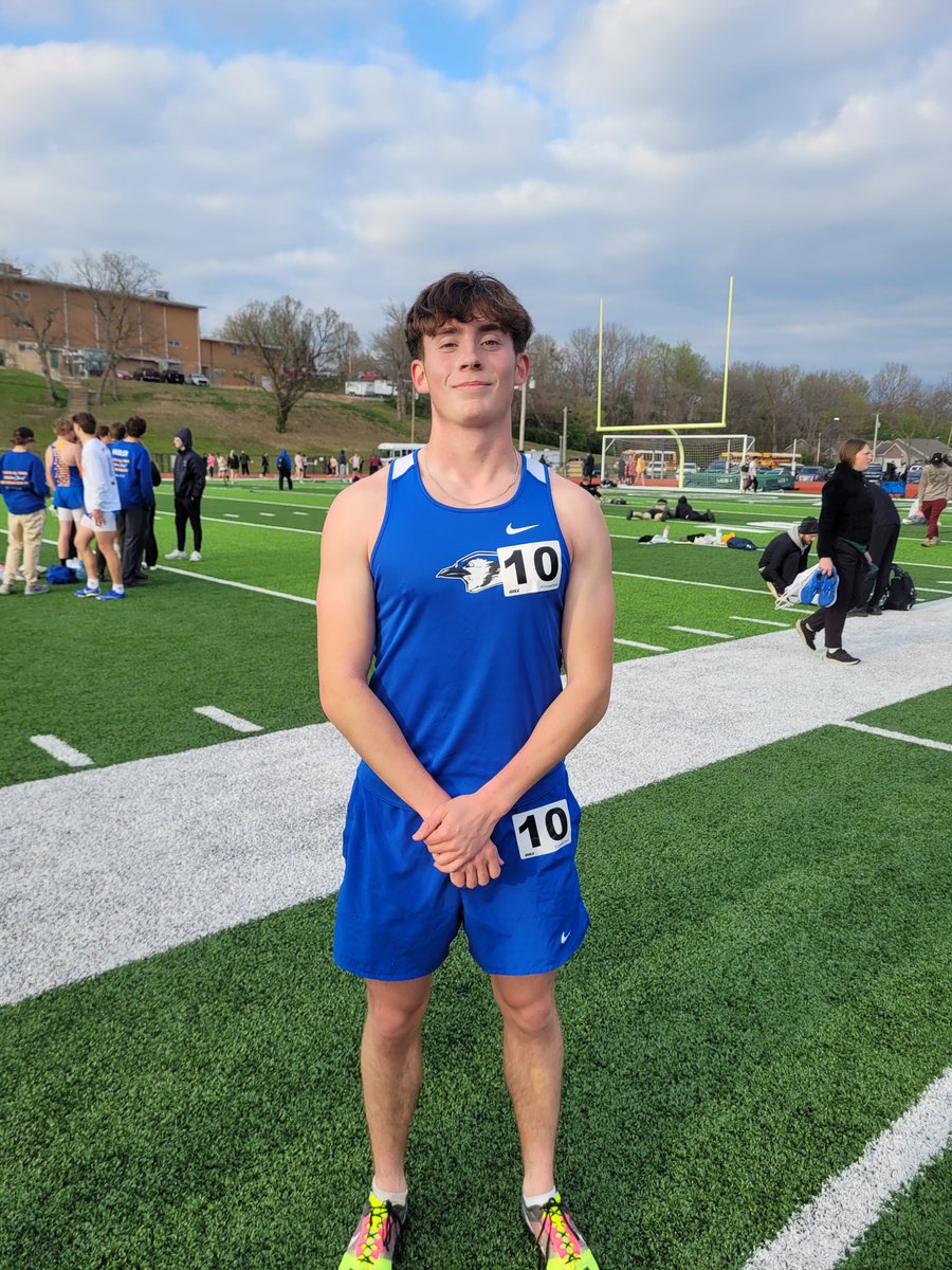 Ethan McVey with PR and the new school record time of 4:49.71 in the mile! Congratulations Ethan!
