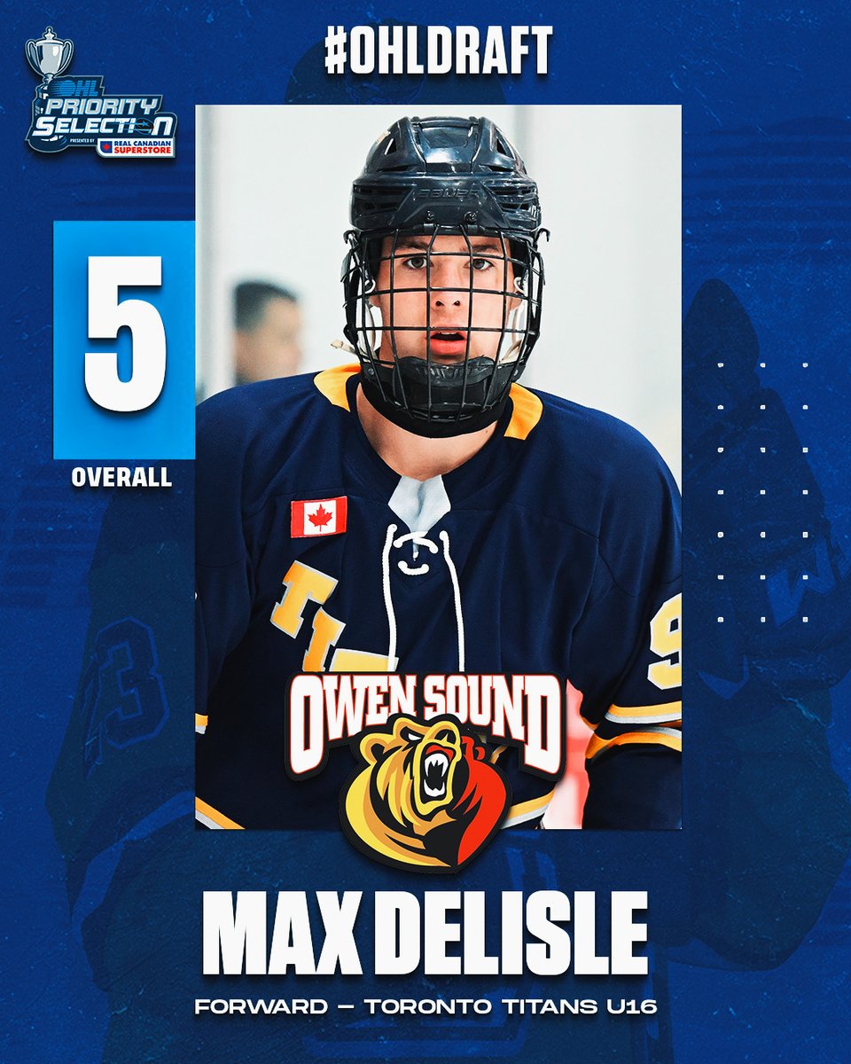 The <a href="/AttackOHL/">Owen Sound Attack</a> select forward Max Delisle of <a href="/GTHLHockey/">GTHL Hockey</a>'s <a href="/GTHL_Titans/">Toronto Titans</a> with the fifth overall pick of the 2025 #OHLDraft!

🎥: chl.ca/ohl/video/2025…