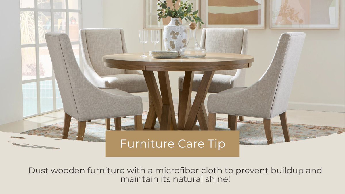 colderswi's tweet photo. Give your wooden furniture the care it deserves! ✨ A quick wipe with a microfiber cloth prevents dust buildup and keeps the natural shine looking fresh. Easy upkeep for a beautiful home! https://t.co/XEszkzT7f8