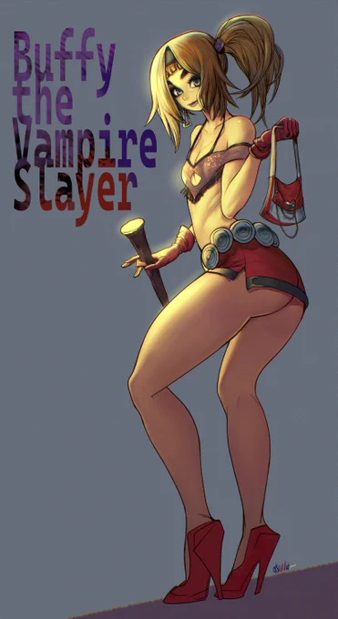 A security measure Buffy  drawing to take care of past vampire I drew. 