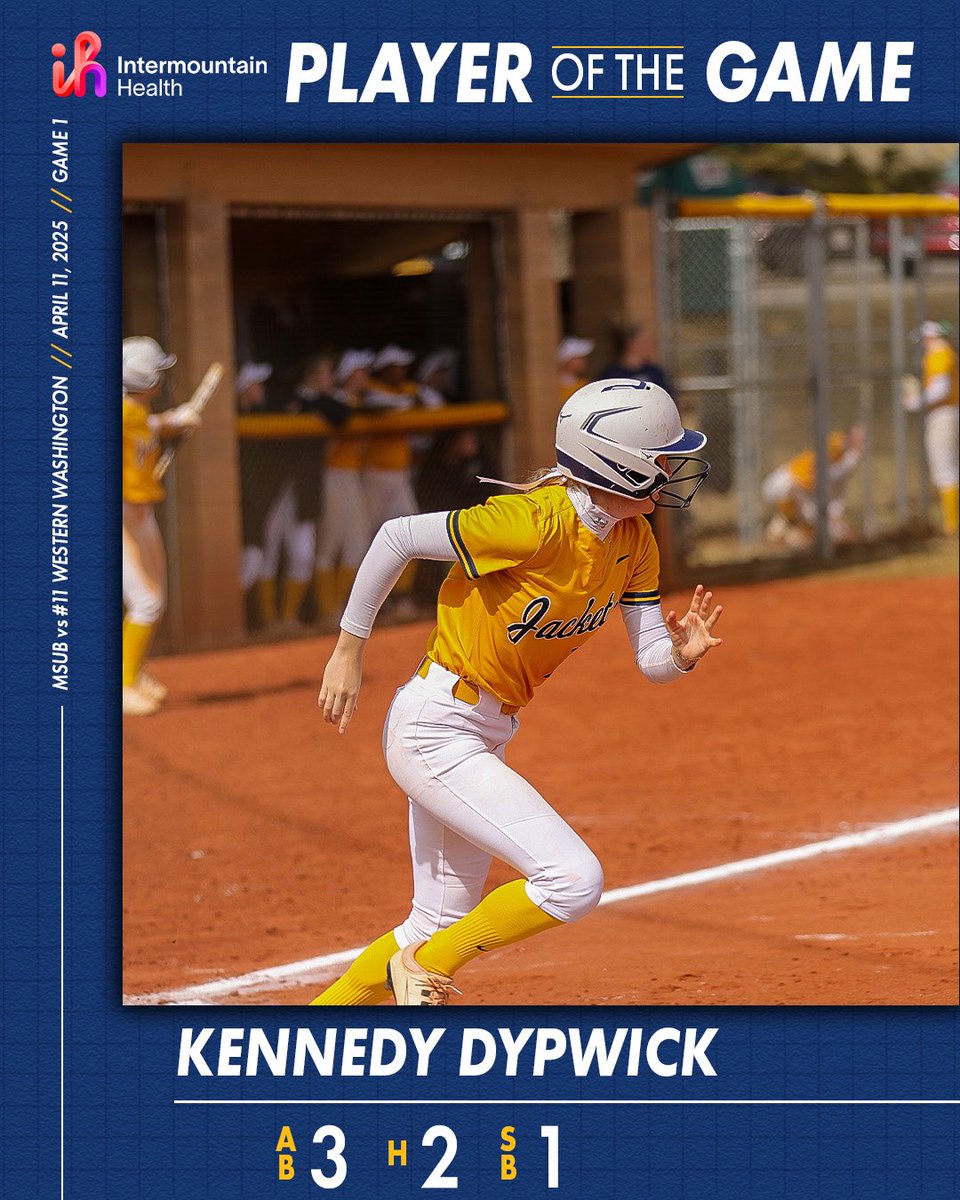 MSUBSoftball's tweet photo. SHUT OUT NO.1️⃣1️⃣ IN THE NATION

MSUB picks up a split on Friday after upsetting Western Washington with a game two shutout

Emily Watters earns Player of the Game honors for her game two gem, while Kennedy Dypwick earned POTG from game one

#MSUBSports | #MSUBSB https://t.co/BkxdNOBzpV