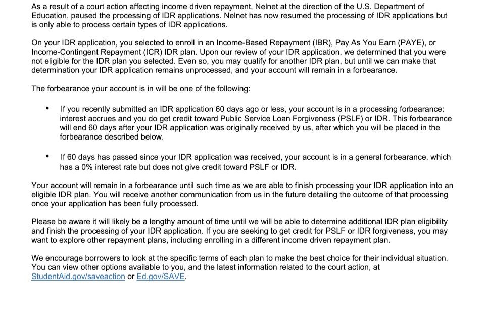 ShedlockG's tweet photo. @olsonplanner Question!
Been on PAYE for 3 years. I was up for income recertification and I submitted the consideration in the midst of all the IDR drama. Was placed in administrative forbearance. I recently received these conflicting messages from Nelnet. I'd appreciate any insight! https://t.co/prkx7tqRBg