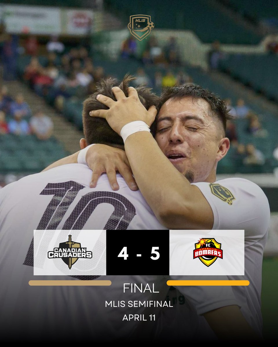 MLIS (@mlispro) on Twitter photo The <a href="/FC_Amarillo/">FC Amarillo Bombers</a> ADVANCE to the 2025 MLIS Championship with a close win over the @canadiancrusaders 💪🏻 great match put on by both opponents.
Amarillo takes on the winner of tonight’s second semifinal match. <a href="/clevelandcrunch/">Cleveland Crunch</a> vs <a href="/paochicago/">Marie</a>. Sunday. April 13. 5 PM. <a href="/wolsteincenter/">Wolstein Center at Cleveland State University</a> The <a href="/FC_Amarillo/">FC Amarillo Bombers</a> ADVANCE to the 2025 MLIS Championship with a close win over the @canadiancrusaders 💪🏻 great match put on by both opponents.
Amarillo takes on the winner of tonight’s second semifinal match. <a href="/clevelandcrunch/">Cleveland Crunch</a> vs <a href="/paochicago/">Marie</a>. Sunday. April 13. 5 PM. <a href="/wolsteincenter/">Wolstein Center at Cleveland State University</a>