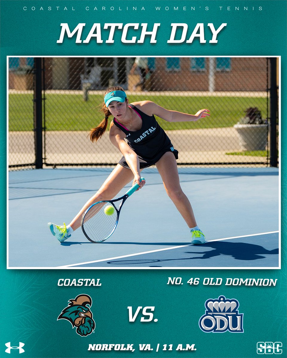 Match Day 🎾 

Opponent: No. 46 Old Dominion
Location: Norfolk, Va.
Time: 11 a.m. 

#ChantsUp | #TealNation