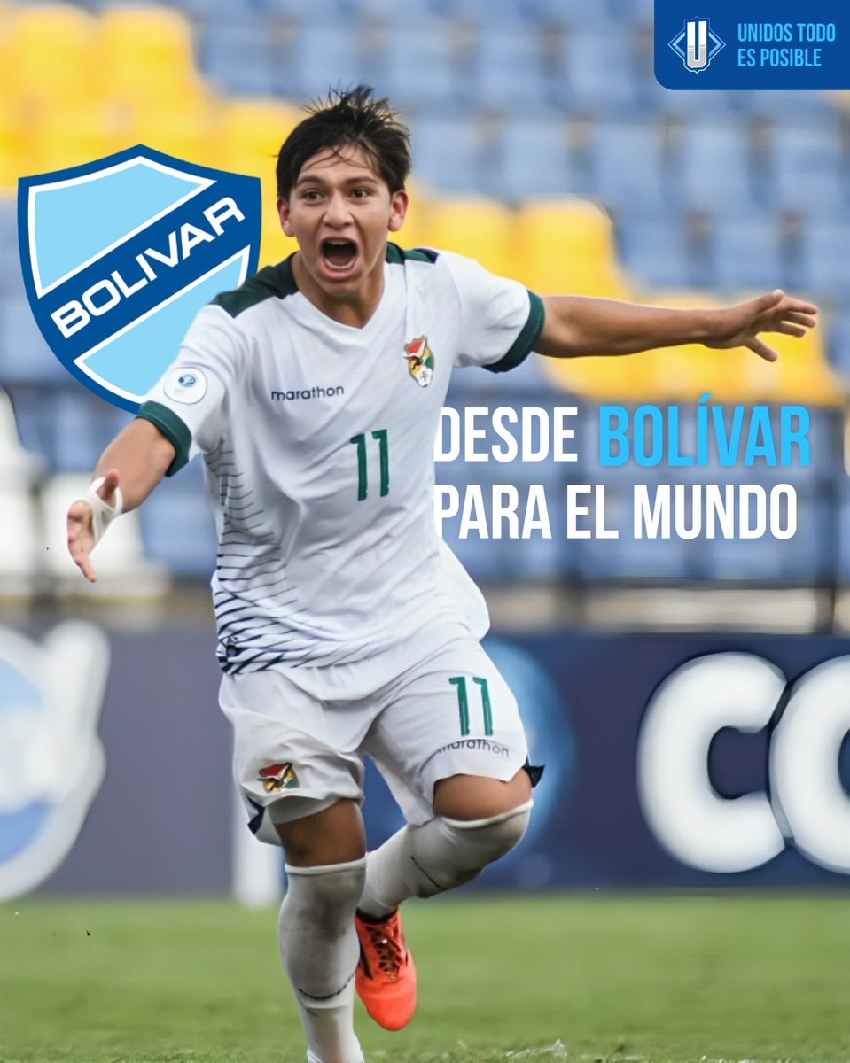 UTEP1925's tweet photo. Santos García Cuéllar 🇧🇴💙
El autor del gol que llevó a Bolivia nuevamente a un Mundial ‼️

🗓 Nació el 22 de abril del 2008 (16 años). 
🎯 Juega como extremo.
📋 Jugador cruceño reclutado a Bolívar el 2023. Pasó por Santa Cruz City (2023-2024) y ahora pertenece a la reserva. https://t.co/kDLNeHdfw6