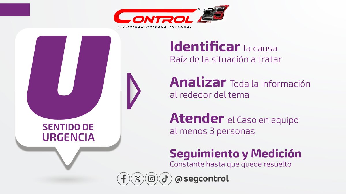 segcontrol's tweet image. 🚨💥 El sentido de urgencia marca la diferencia.

La &quot;U&quot; de RCPU no es solo una letra, es una actitud que refleja nuestra capacidad de responder con agilidad, inteligencia y responsabilidad.

🕒 ¡Porque en seguridad, cada segundo cuenta!

#SentidoDeUrgencia #YoSoyControl