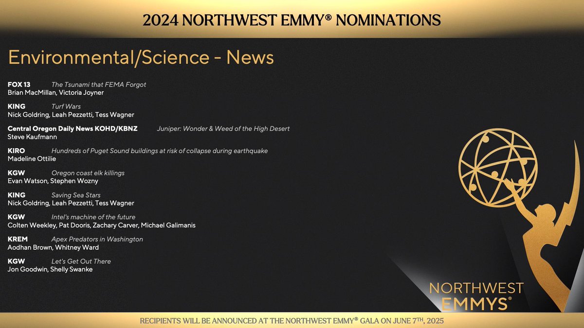 editbay8's tweet photo. I picked up my 10th and 11th Emmy nominations today 🍾
I’m up against a LOT of strong competition in a couple of stacked categories.
Cheers to my fellow nominees, and thanks for the honors, @natasnw! https://t.co/yBNw61V8pI
