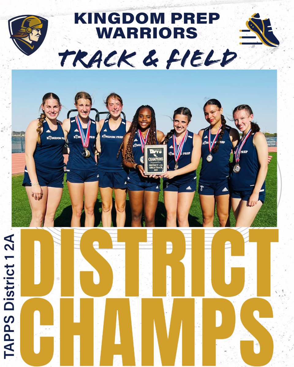 KPA_Warriors's tweet photo. The Kingdom Prep girls track team are district champions!

#kpawarriors
#warriorfamily 
@RandyRosetta @pchristy11 @806hsscmedia https://t.co/Nd8dPxrZVE
