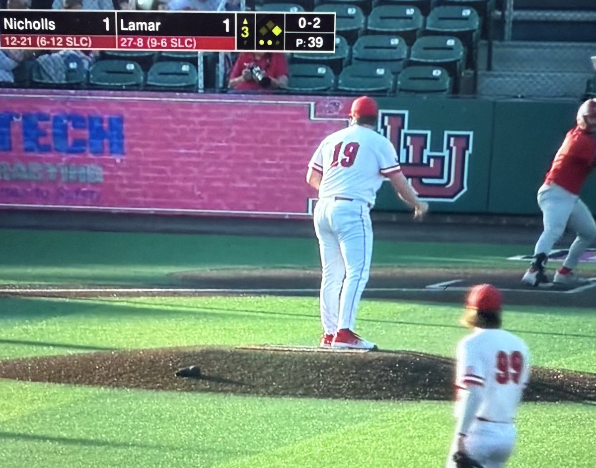 torytrahan's tweet photo. This is literally the first time I see a college baseball player wearing #99

@Lamar_Baseball’s Zane Spinn https://t.co/RWkPyLhTqd
