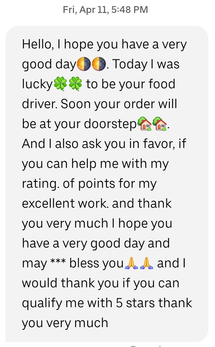 thecuncle's tweet photo. I do not enjoy my uber eats delivery driver speaking to me like a romanian fortune teller seeking donations https://t.co/TOxKYwj76C