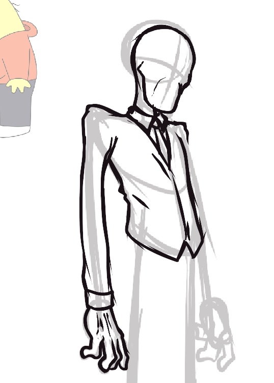 WIP de un dibujo de slenderman completamente normal