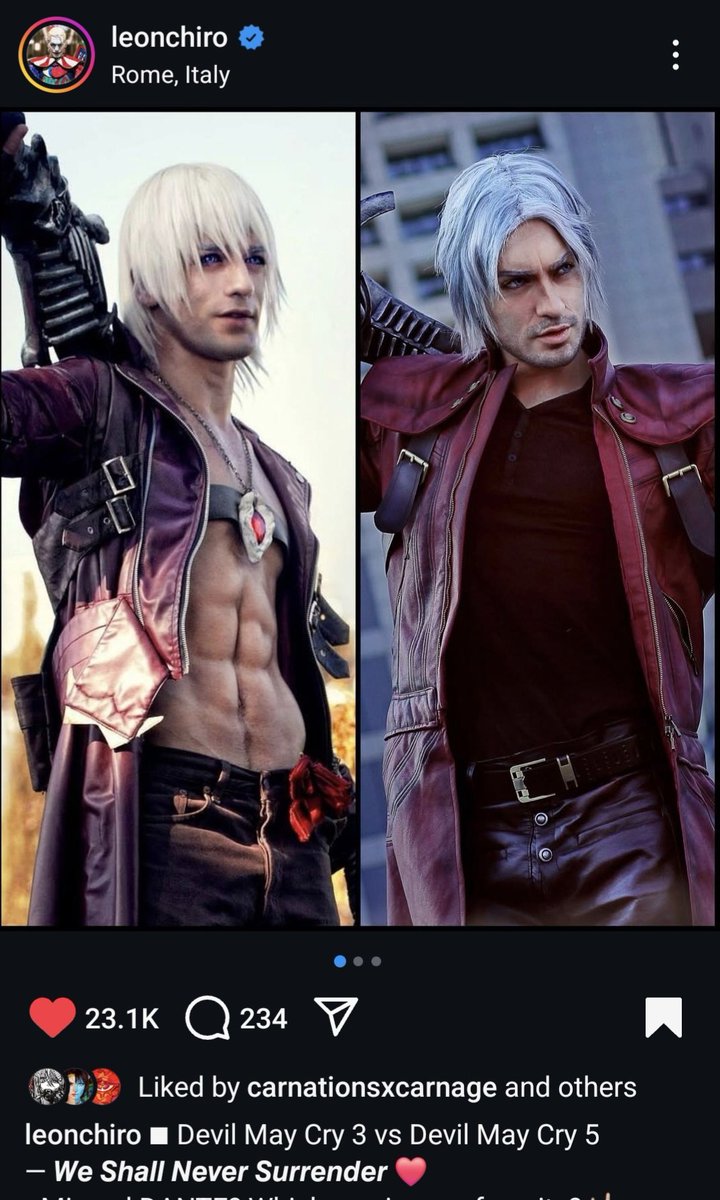 RMBradyArt's tweet photo. @danyvaIentine Found this guy on Instagram because of his Dante cosplay and I think he does a pretty good job of cosplaying him. https://t.co/lvaXSl0aWs