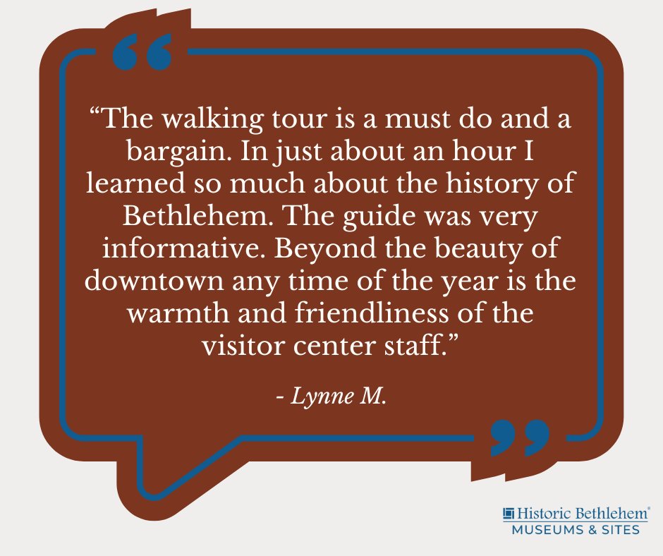 Step into history with Historic Bethlehem Museums &amp; Sites 🔎 From engaging walking tours to the beauty of #BethlehemPA, your visit will be well worth it. 

Explore the city's rich past and plan your next visit today: brnw.ch/21wRWQe 🔗 #ExploreBethlehemHBMS