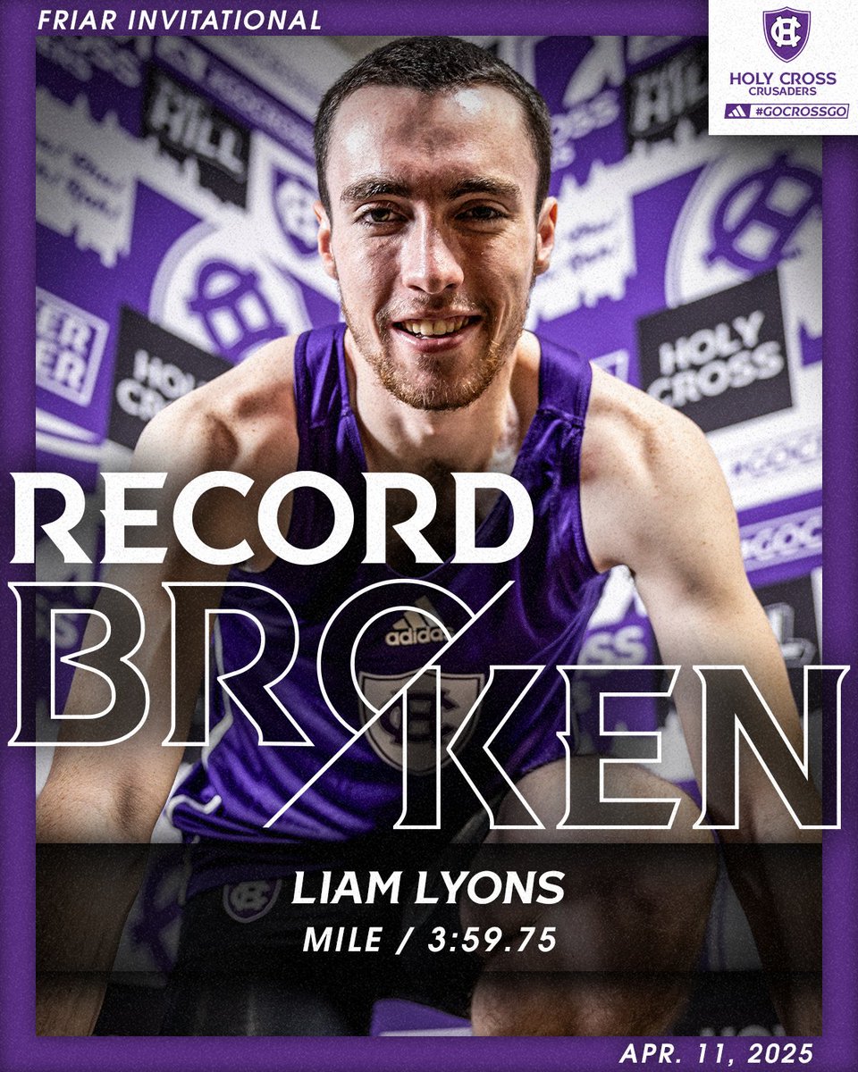 🚨 RECORD BROKEN 🚨

Liam just broke the 55-year-old outdoor mile school record with a time of 3:59.75 to win in the event! The previous record (4:04.1) was set by Art Dulong on May 24, 1969!

#GoCrossGo