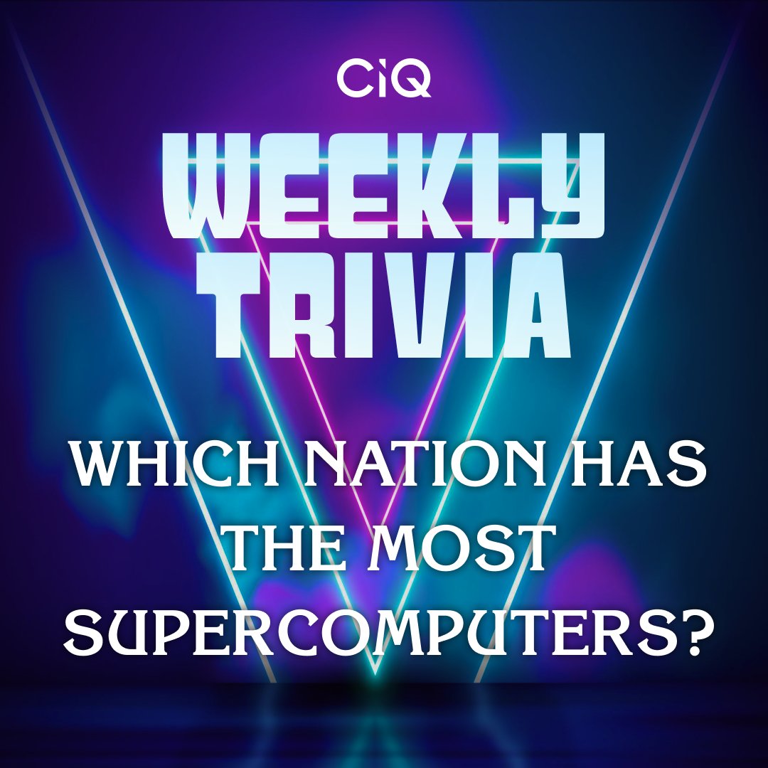 🤓💻 Calling all supercomputing enthusiasts! It's time for CIQ Weekly Trivia! Drop your answer below for a chance to win a 🎁 random prize.👇

Last week's winner - on Bluesky - Alain van Hoof 🎉

💡 Last week's answer: Jaron Lanier

#TGIF #Trivia #CIQ #FridayFun #HPC