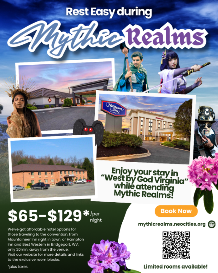 artefaktual's tweet photo. Hotel blocks are live! Stay close to the con in town or neighboring Bridgeport. Details and links on our website.
https://t.co/YAeXAL1GKn
#mythicrealms2025 https://t.co/Vi9ST2NMsO