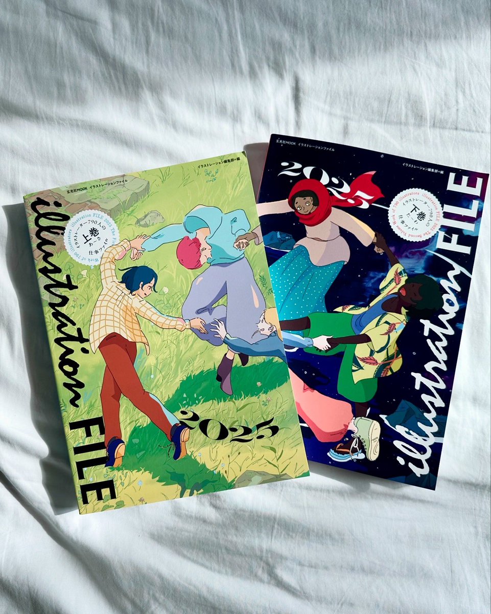 nishida_mana's tweet photo. 3月31日に玄光社より発売した「Illustration FILE 2025」に掲載いただきました。上下巻になっており、私は下巻p125におります。見本誌がイギリスまで届いて嬉しいー！
今年でイラストレーターになって10年目に突入✌️引き続きがんばります！
#イラストレーションファイル https://t.co/Znzf6iObpm