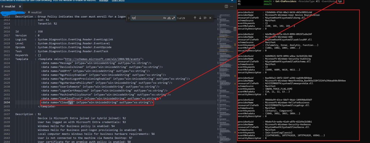 A feature in EtwInspector v2 will be that when you are querying providers you can pass in a string, and it will query certain ETW properties and return the providers that have a match. This will be big for anyone trying to do more advanced enumeration across ETW providers