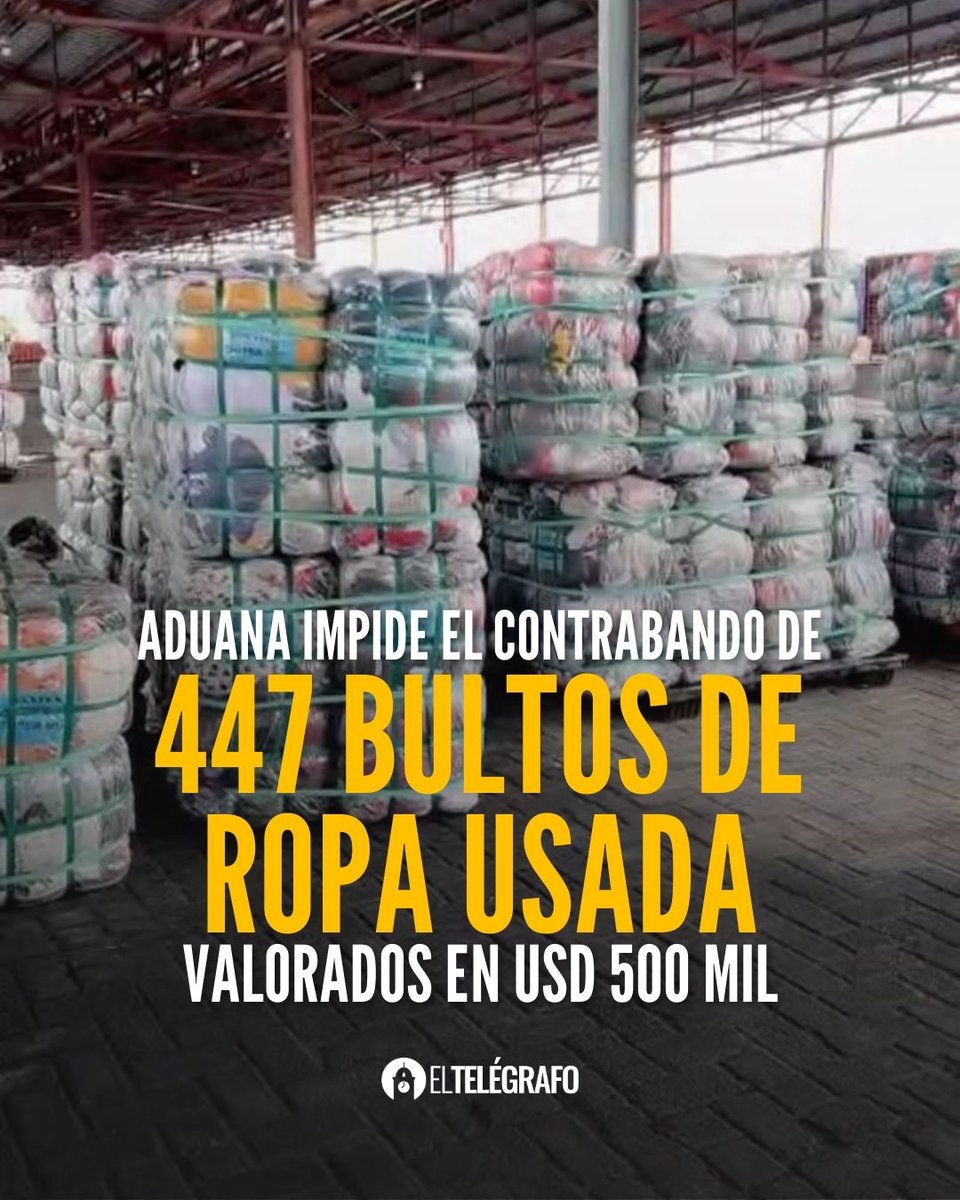 EcuadorTV's tweet photo. #Nacionales I Los 447 bultos de ropa usada, valorados en USD 500 mil, fueron declarados como tachos de basura y llegaron desde Miami. La Aduana impidió su ingreso de contrabando.
#LéaloenET: https://t.co/ttLrbt2Fwe https://t.co/bBFnbTFddj