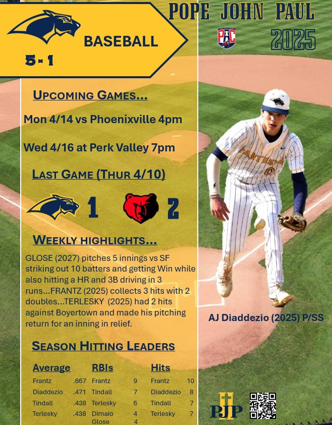 Pope John Paul II HS Baseball tweet media