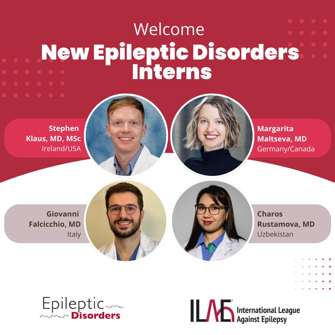 Epileptic Disorders (@epidisorders) on Twitter photo Please welcome the Spring 2025 EPD interns:
🔵Charos Rustamova (UZ)
🔵Margarita Maltseva (DE/CA)
🔵Giovanni Falcicchio (IT)
🔵Stephen Klaus (IR/US)
Stay tuned for more exciting projects with new cohort!
<a href="/AnphyLab/">The AnPhy Lab</a> <a href="/SBeniczky/">Sandor Beniczky</a> <a href="/SheikhISMD/">irfan sheikh 伊凡</a> <a href="/joanajribeiro/">Joana Ribeiro</a> <a href="/AlinaIvaniuk/">Alina Ivaniuk 🇺🇦</a> <a href="/yesILAE/">yesILAE</a> Please welcome the Spring 2025 EPD interns:
🔵Charos Rustamova (UZ)
🔵Margarita Maltseva (DE/CA)
🔵Giovanni Falcicchio (IT)
🔵Stephen Klaus (IR/US)
Stay tuned for more exciting projects with new cohort!
<a href="/AnphyLab/">The AnPhy Lab</a> <a href="/SBeniczky/">Sandor Beniczky</a> <a href="/SheikhISMD/">irfan sheikh 伊凡</a> <a href="/joanajribeiro/">Joana Ribeiro</a> <a href="/AlinaIvaniuk/">Alina Ivaniuk 🇺🇦</a> <a href="/yesILAE/">yesILAE</a>